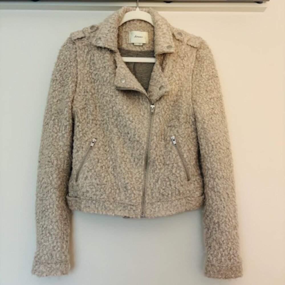 Anthropologie Elevenses Northland Moto Jacket Wool Blend size small